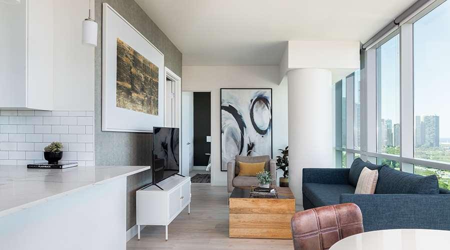 Sentral Michigan Avenue Apart otel Chicago Oda fotoğraf Interior of a typical apartment