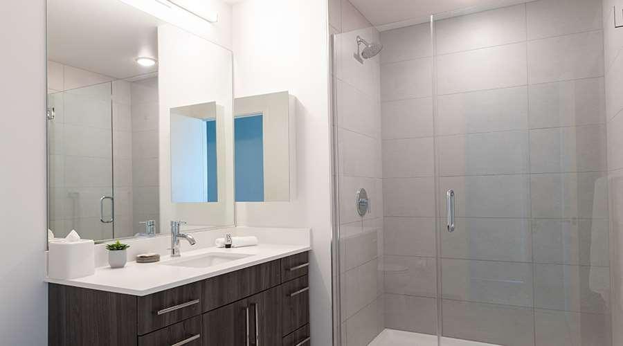 Sentral Michigan Avenue Apart otel Chicago Dış mekan fotoğraf A shower with a sliding door
