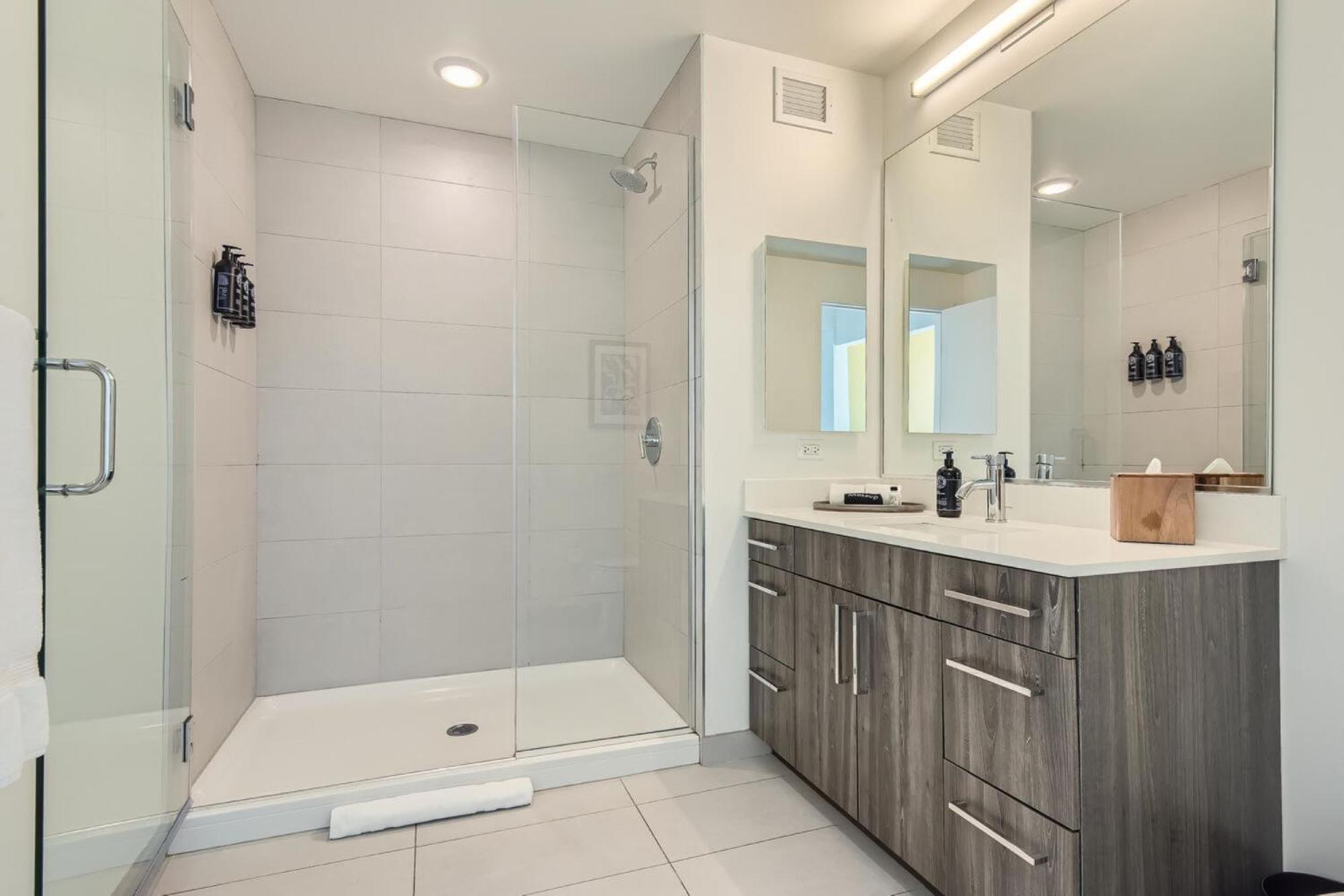 Sentral Michigan Avenue Apart otel Chicago Dış mekan fotoğraf A walk-in shower