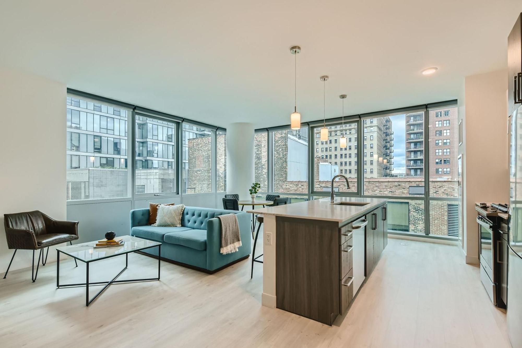 Sentral Michigan Avenue Apart otel Chicago Oda fotoğraf A model apartment